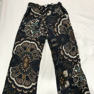 HM Wide-Leg Paper-bag Waist Patterned Pants